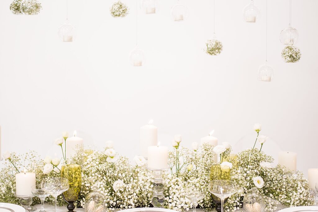 Bubble tablescape of styled shoot